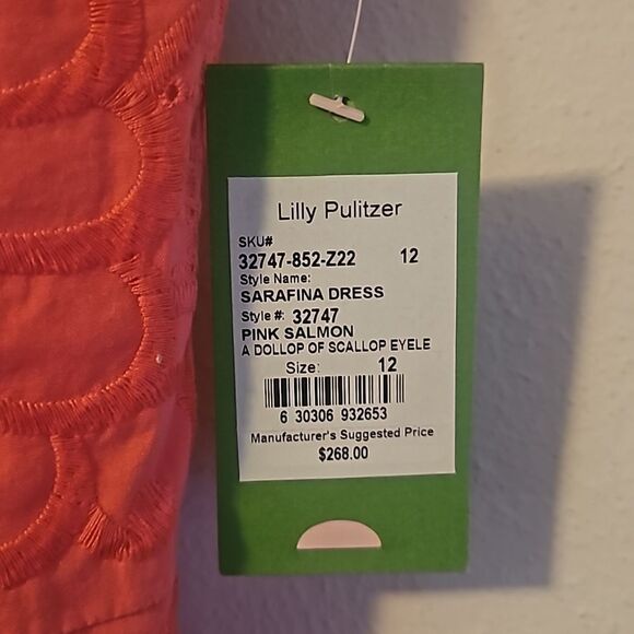 Lilly Pulitzer Sarafina Size 12 Dress pink salmon New - Picture 3 of 8